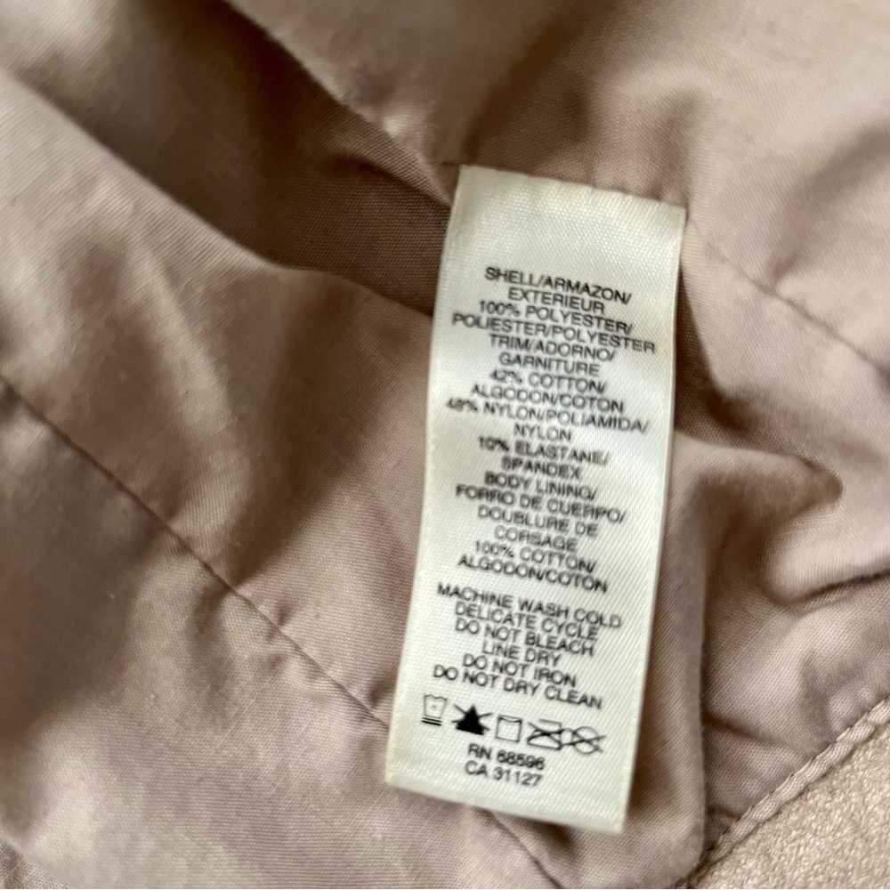 DKNY Jeans Faux Suede Biker Style Zipper Front Jacket Womens XS Neutral Beige - Picture 9 of 9